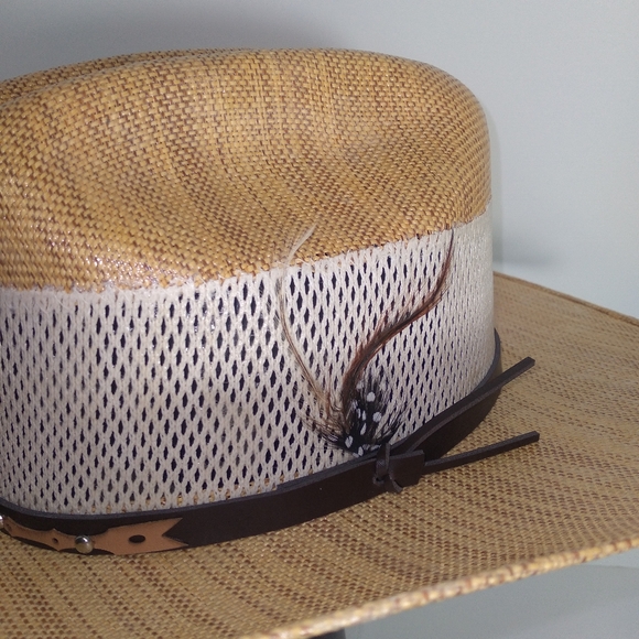 ANPA LIVING THE STYLE Men's Handmade Brown/Tan Breathable Cowboy Hat - Picture 3 of 5